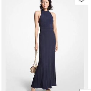 Worn once - Rib Knit Maxi Dress Halter